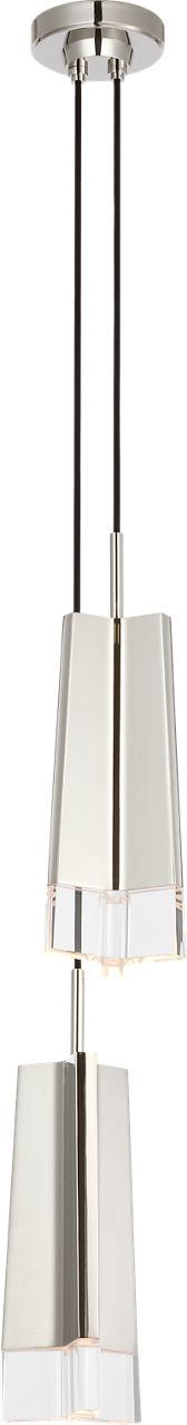 Matcha 2 Light Pendant | Polished Nickel | Clear Glass