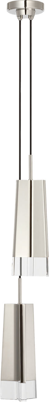 Matcha 2 Light Pendant | Polished Nickel | Clear Glass