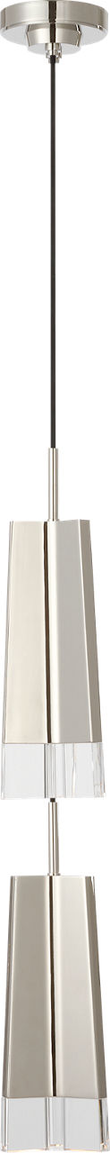 Matcha 2 Light Pendant | Polished Nickel | Clear Glass