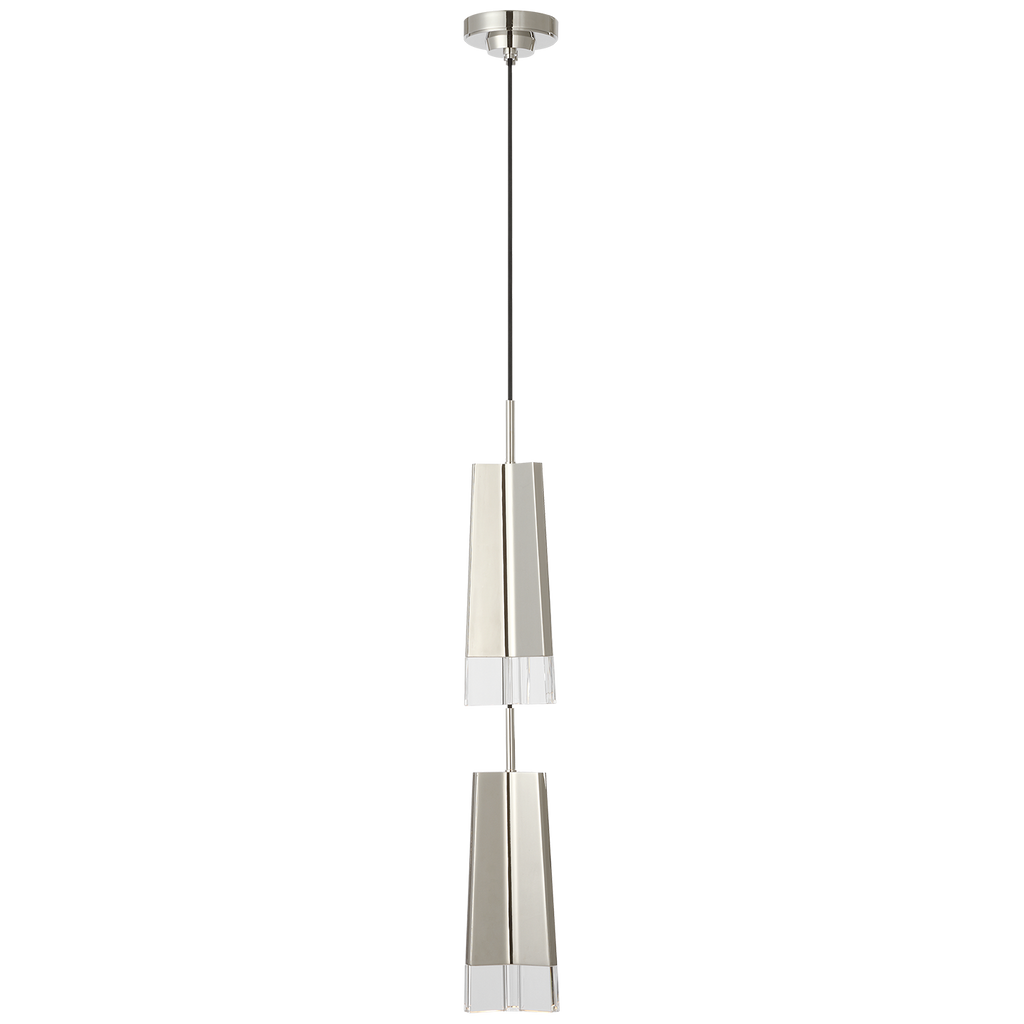 Matcha 2 Light Pendant | Polished Nickel | Clear Glass