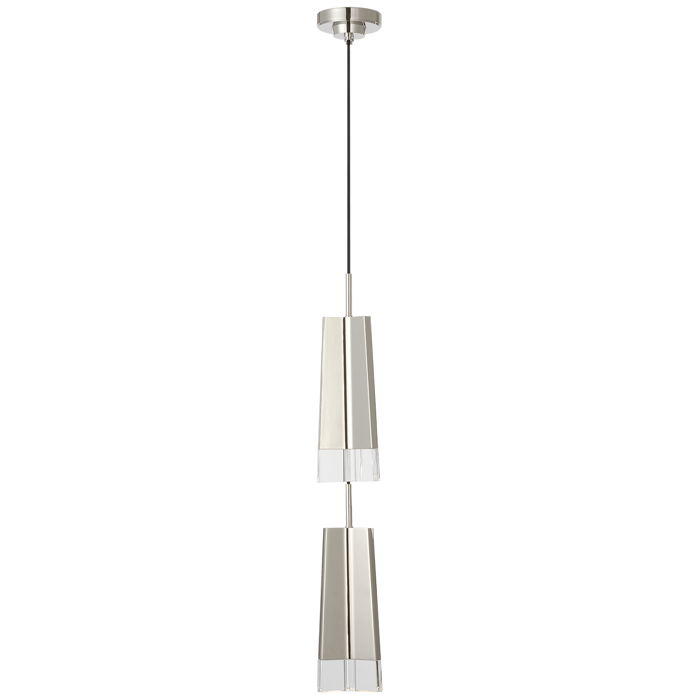Matcha 2 Light Pendant | Polished Nickel | Clear Glass