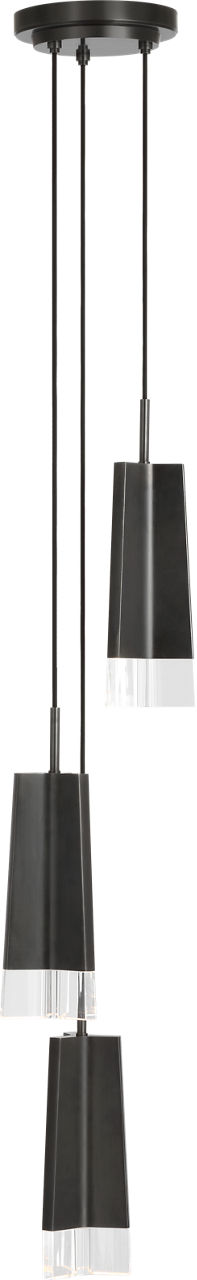 Matcha 3 Light Pendant | Bronze | Clear Glass