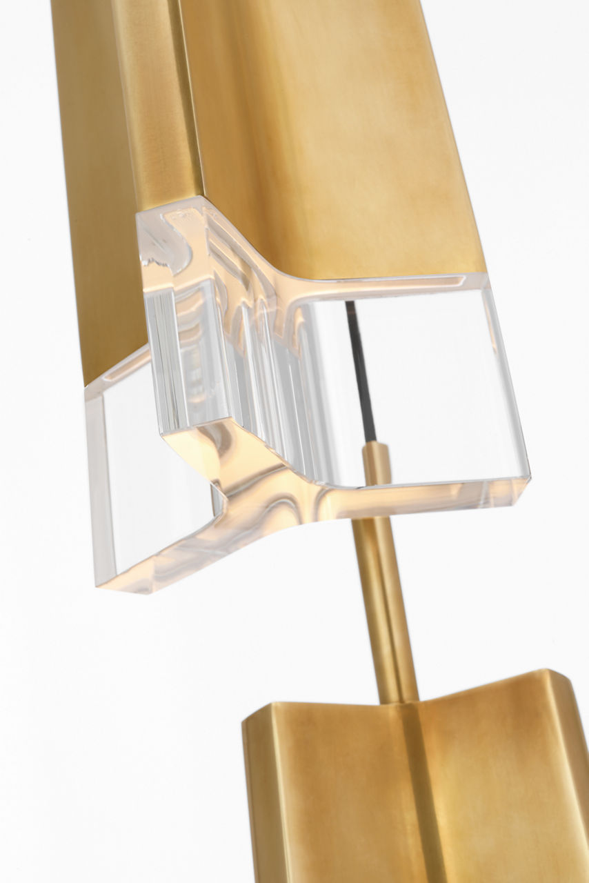 Matcha 3 Light Pendant | Hand-Rubbed Antique Brass | Clear Glass