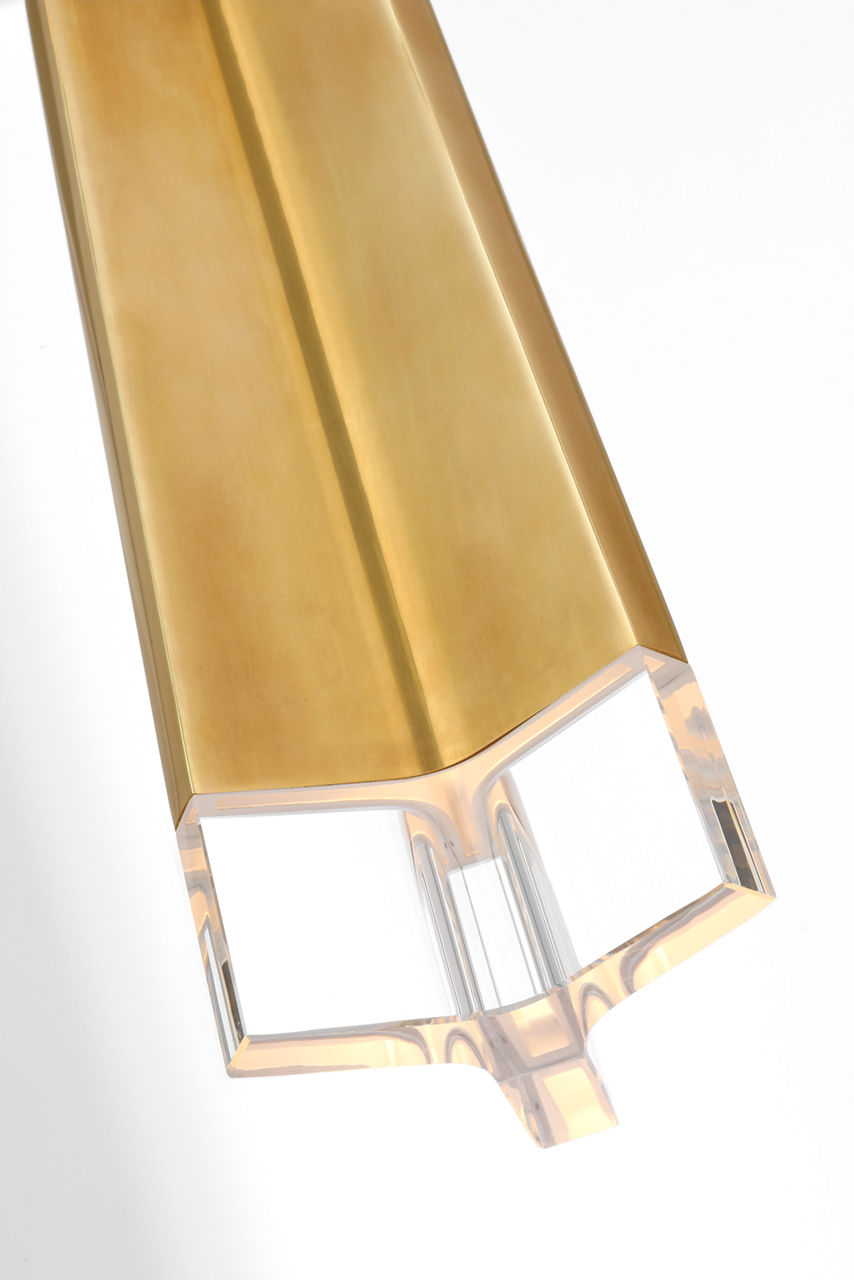 Matcha 3 Light Pendant | Hand-Rubbed Antique Brass | Clear Glass