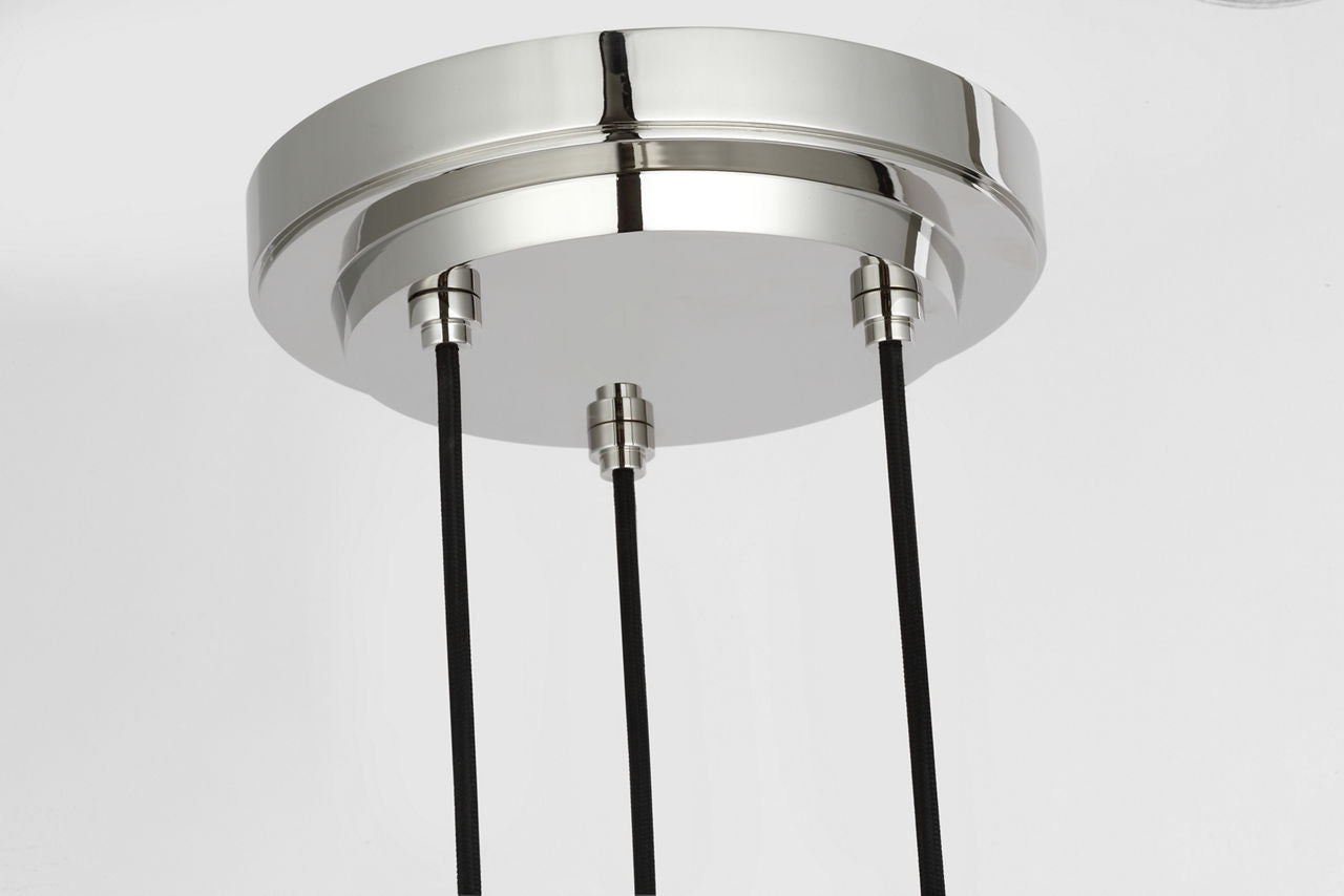 Matcha 3 Light Pendant | Polished Nickel | Clear Glass
