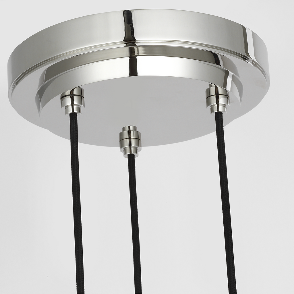 Matcha 3 Light Pendant | Polished Nickel | Clear Glass