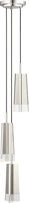 Matcha 3 Light Pendant | Polished Nickel | Clear Glass