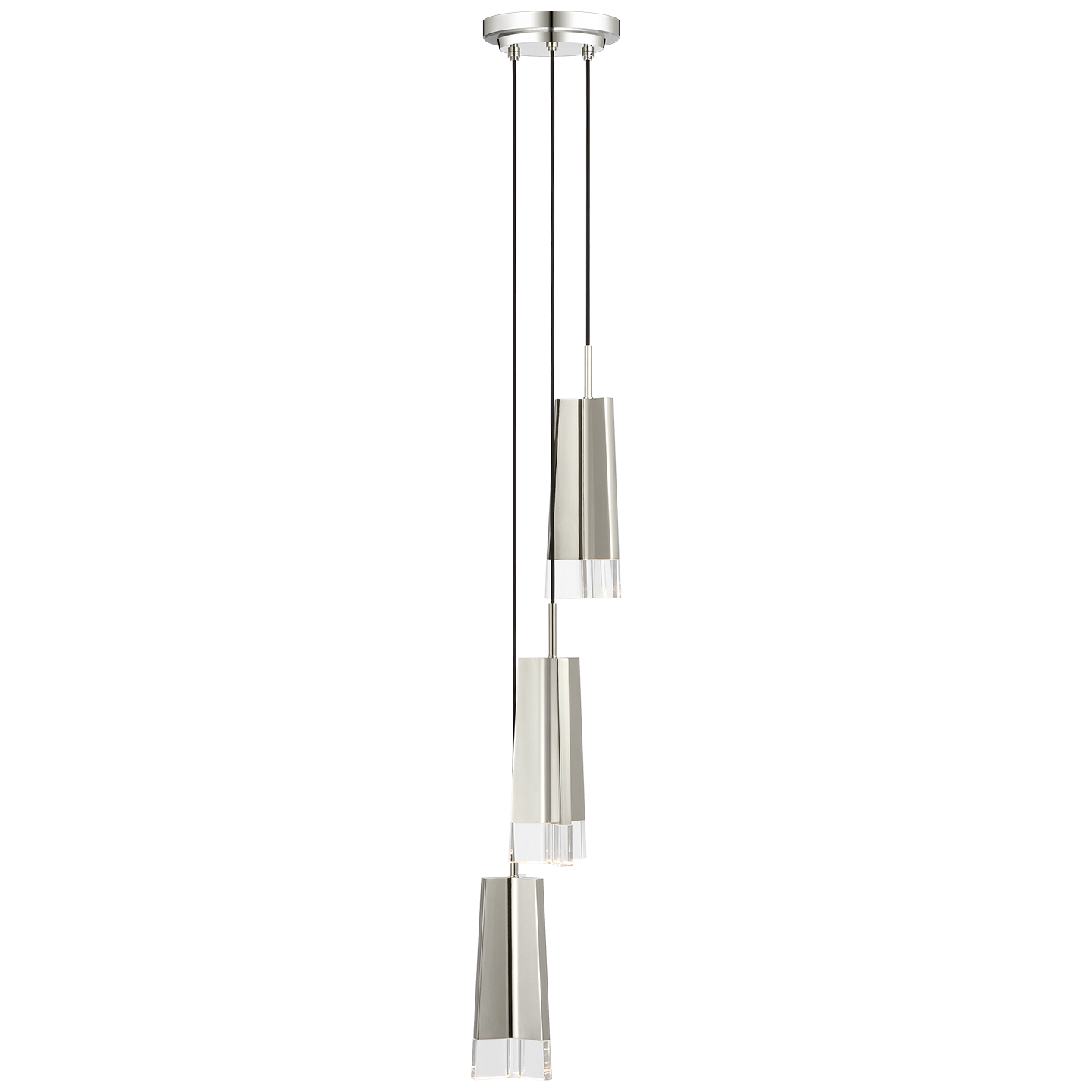 Matcha 3 Light Pendant | Polished Nickel | Clear Glass