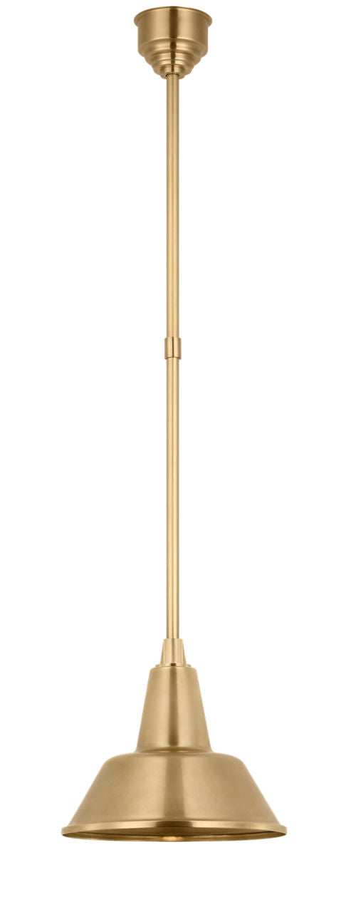 Academy Pendant | Hand-Rubbed Antique Brass | 12.5" Bowers Shade