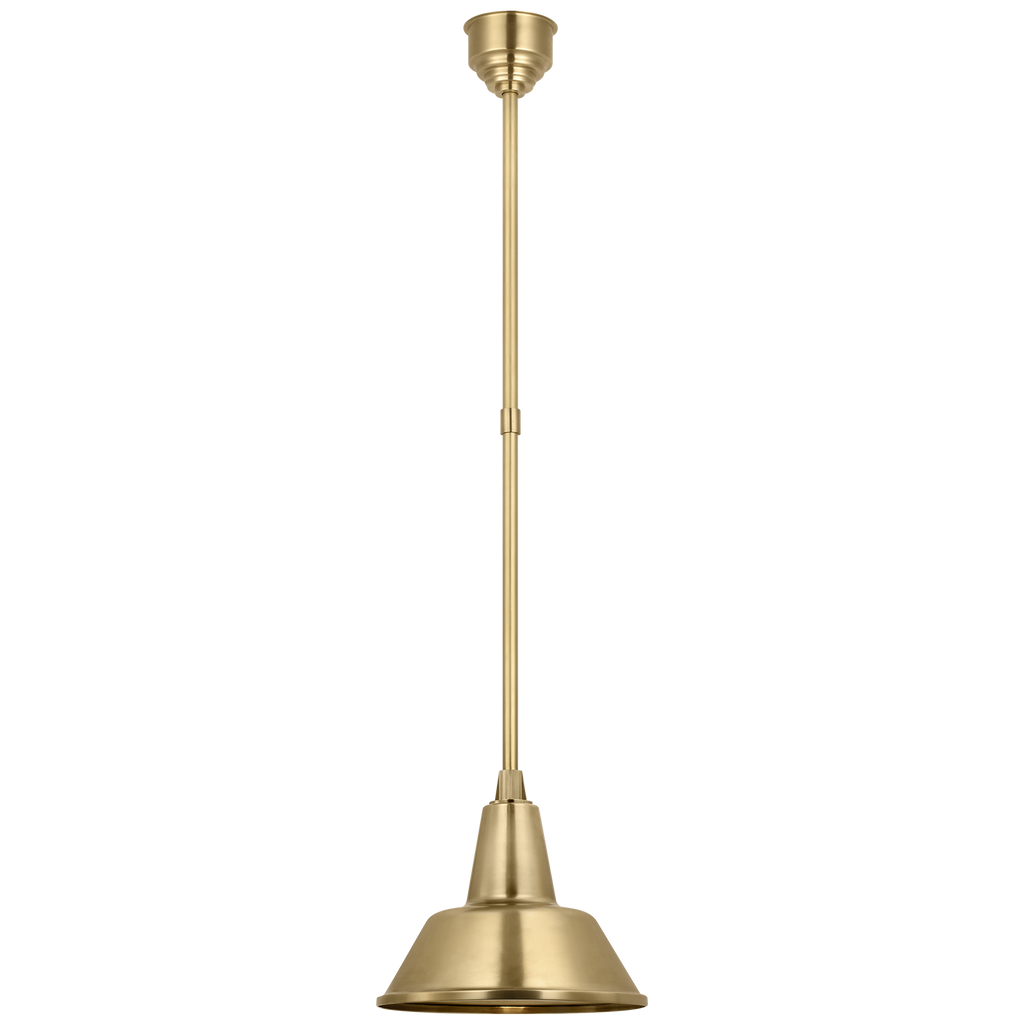 Academy Pendant | Hand-Rubbed Antique Brass | 12.5" Bowers Shade