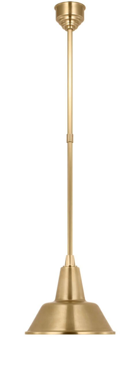 Academy Pendant | Hand-Rubbed Antique Brass | 12.5" Bowers Shade