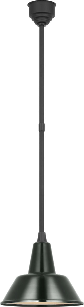 Academy Pendant | Matte Black | 12.5" Green Bowers Shade