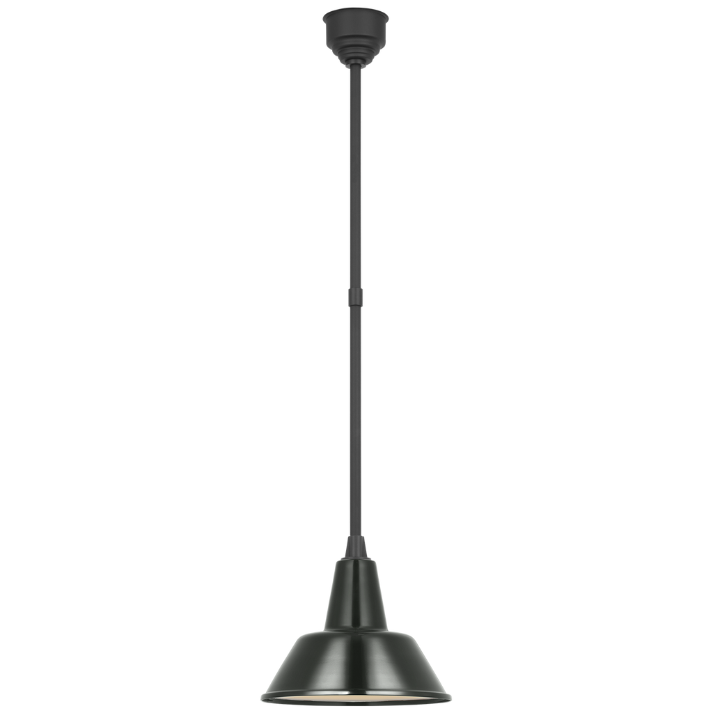 Academy Pendant | Matte Black | 12.5" Green Bowers Shade