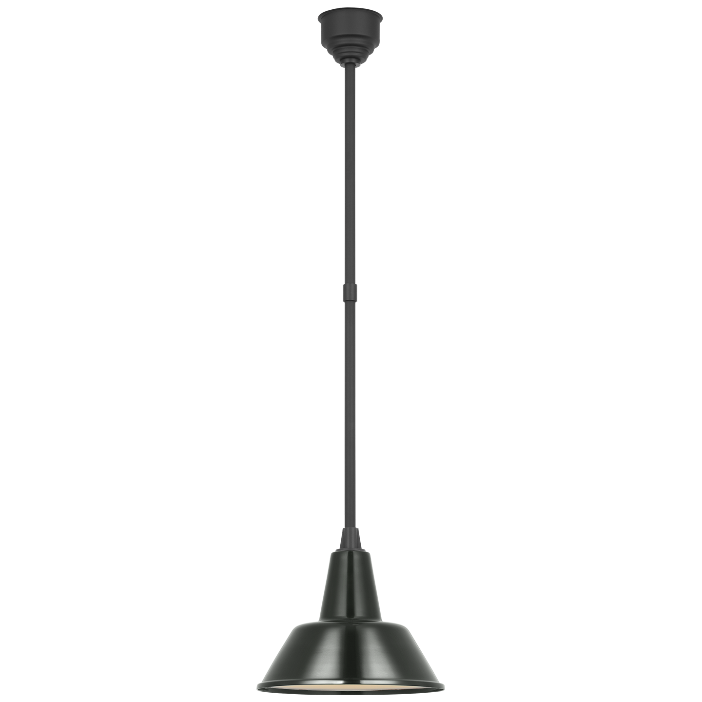 Academy Pendant | Matte Black | 12.5" Green Bowers Shade