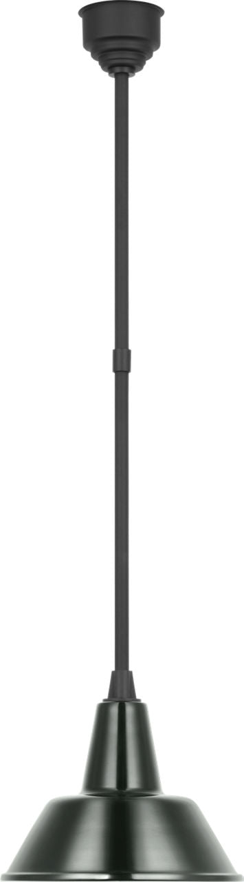 Academy Pendant | Matte Black | 12.5" Green Bowers Shade