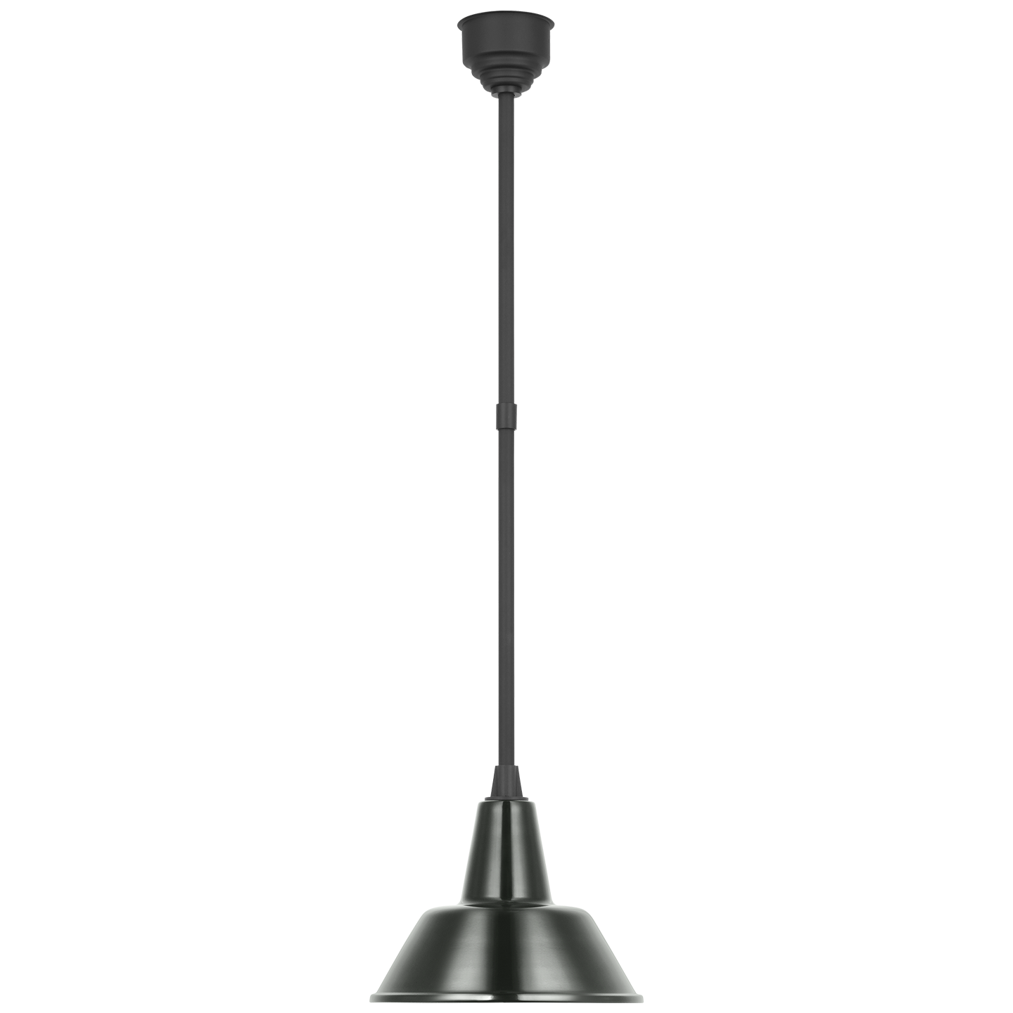 Academy Pendant | Matte Black | 12.5" Green Bowers Shade