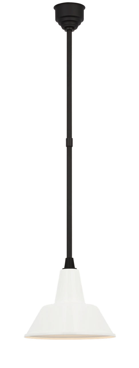 Academy Pendant | Matte Black | 12.5" White Bowers Shade