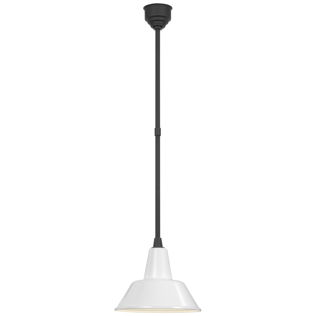 Academy Pendant | Matte Black | 12.5" White Bowers Shade