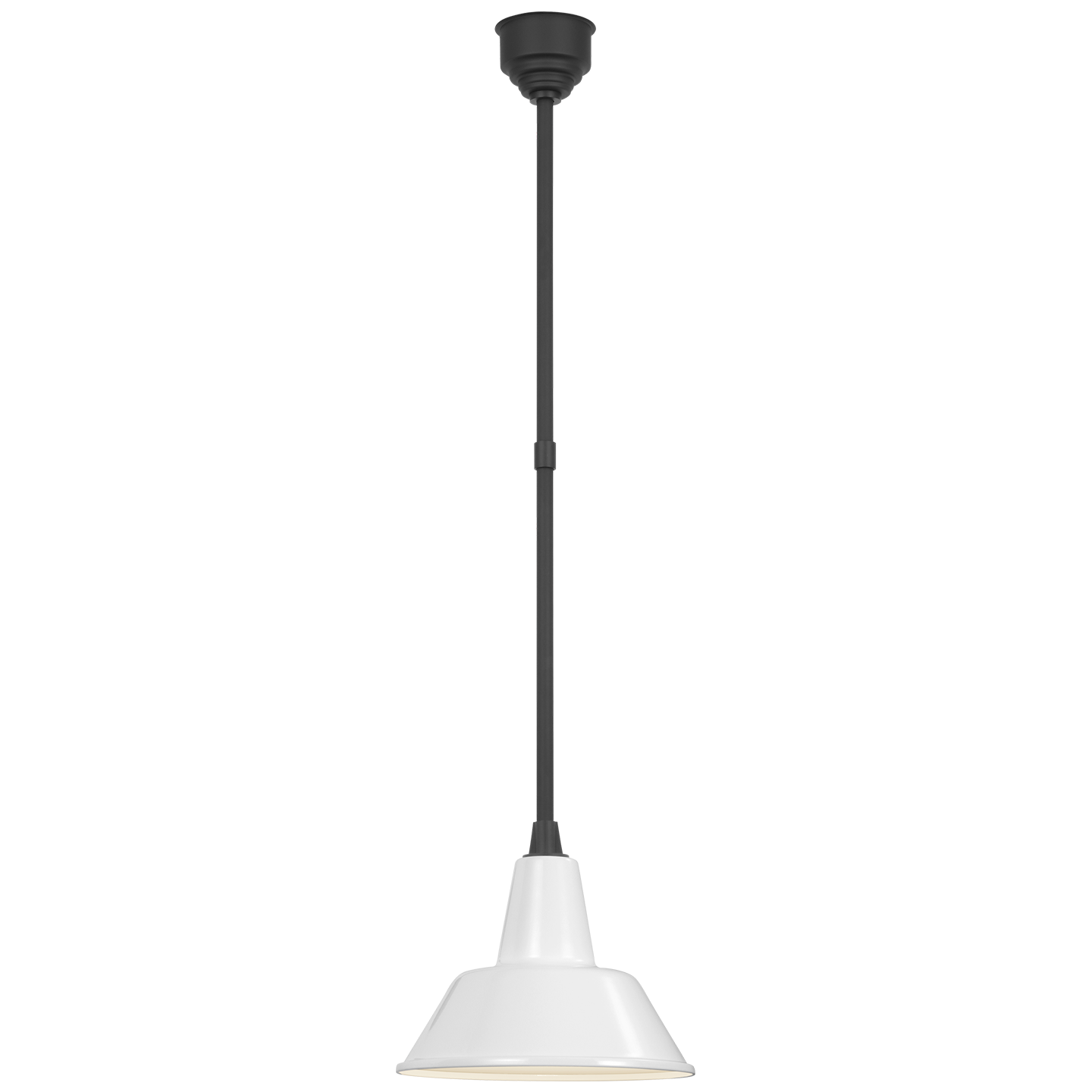 Academy Pendant | Matte Black | 12.5" White Bowers Shade