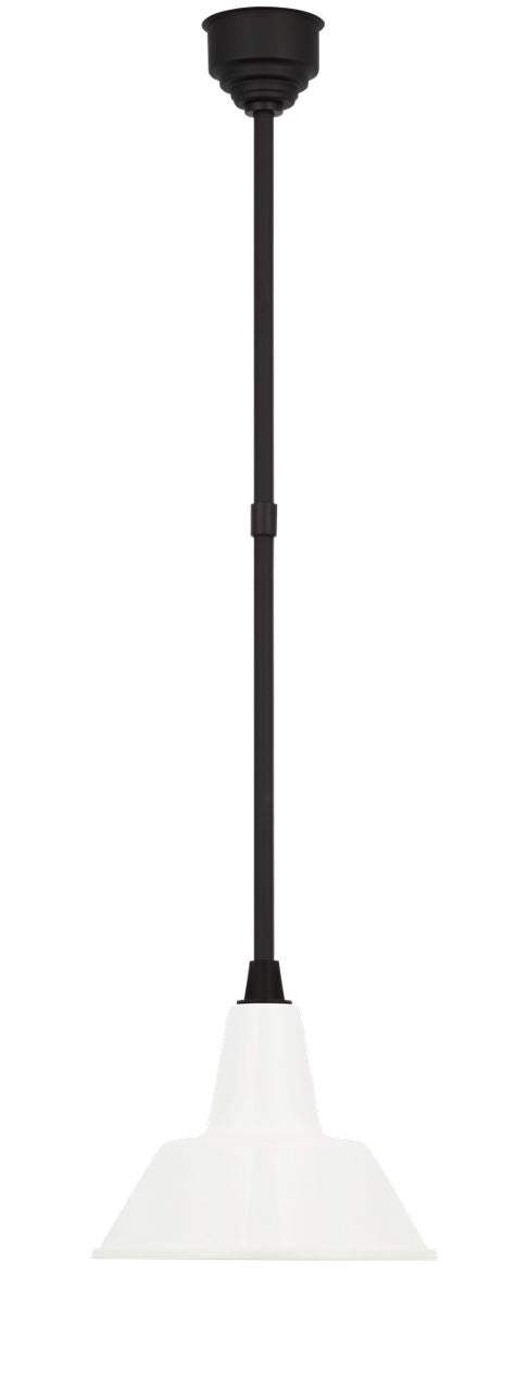 Academy Pendant | Matte Black | 12.5" White Bowers Shade