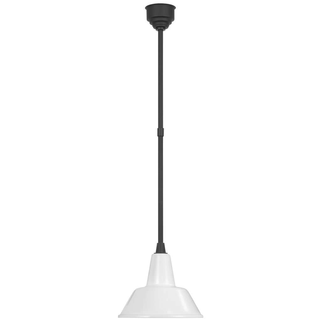 Academy Pendant | Matte Black | 12.5" White Bowers Shade