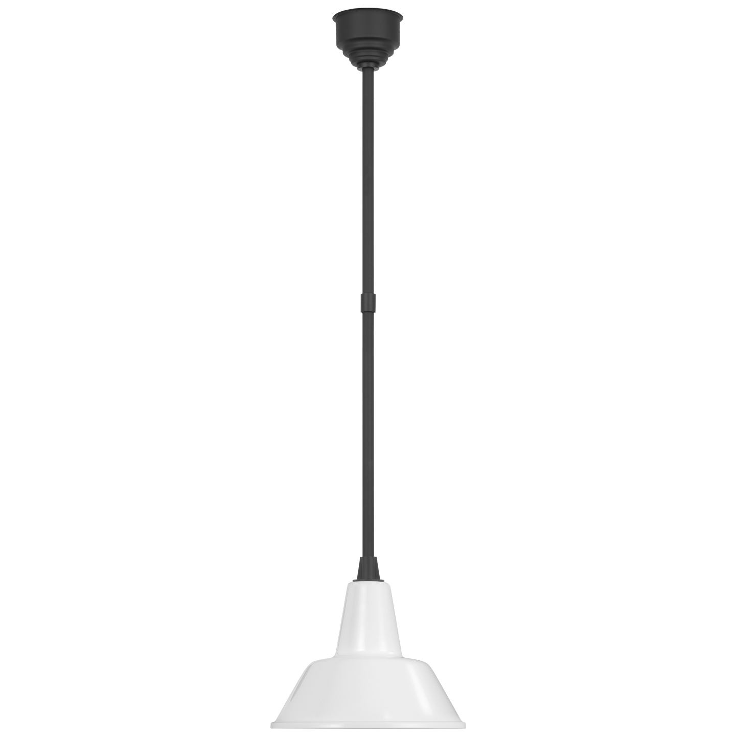 Academy Pendant | Matte Black | 12.5" White Bowers Shade