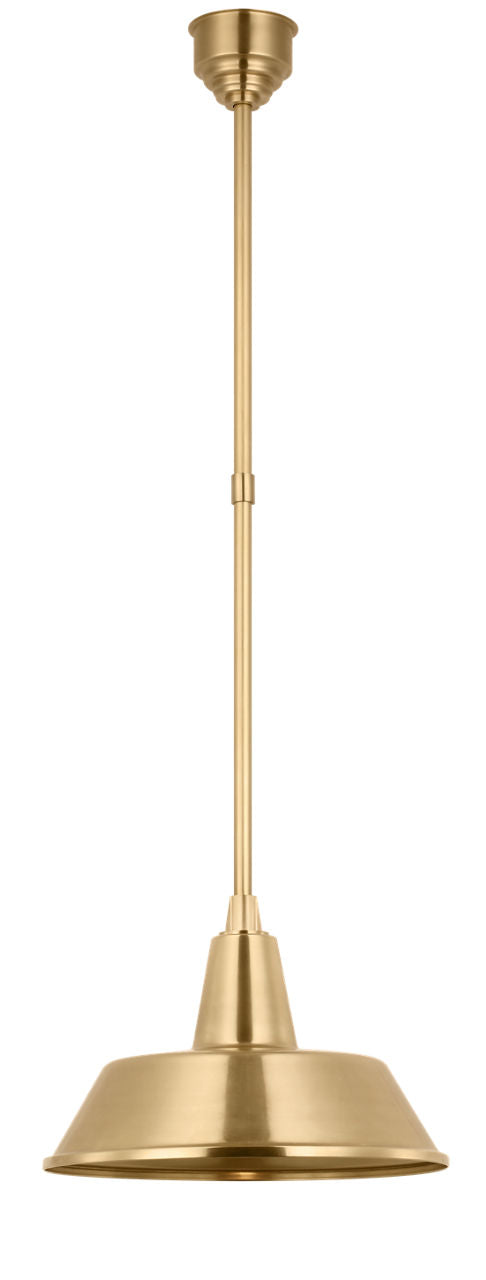Academy Pendant | Hand-Rubbed Antique Brass | 16" Bowers Shade