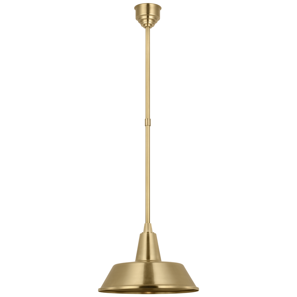Academy Pendant | Hand-Rubbed Antique Brass | 16" Bowers Shade
