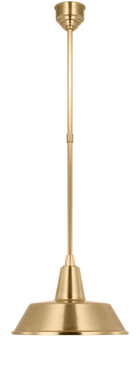 Academy Pendant | Hand-Rubbed Antique Brass | 16" Bowers Shade