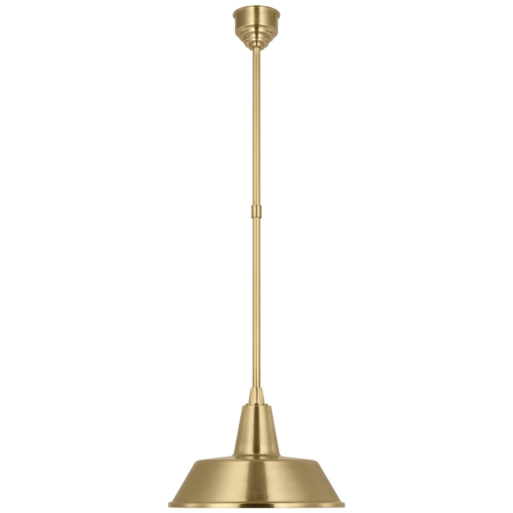 Academy Pendant | Hand-Rubbed Antique Brass | 16" Bowers Shade