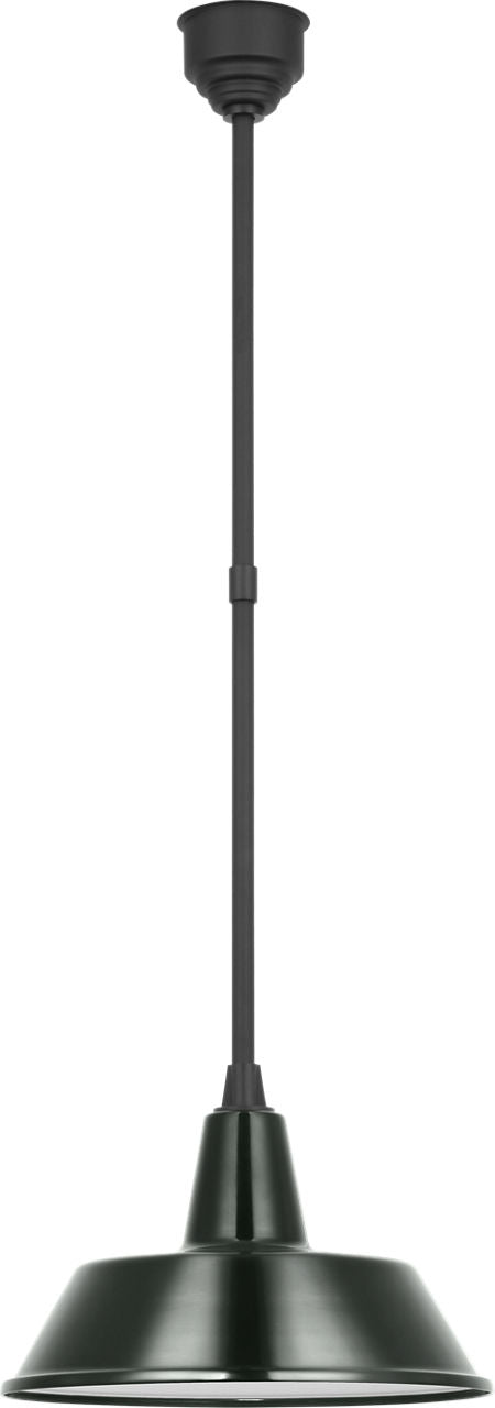 Academy Pendant | Matte Black | 16" Green Bowers Shade