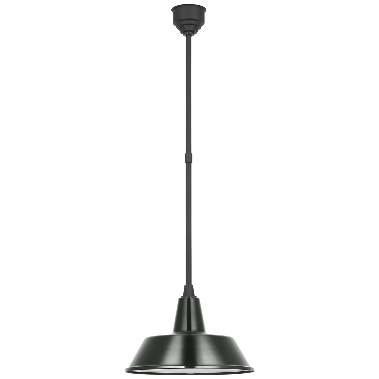 Academy Pendant | Matte Black | 16" Green Bowers Shade