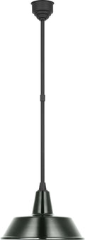 Academy Pendant | Matte Black | 16" Green Bowers Shade