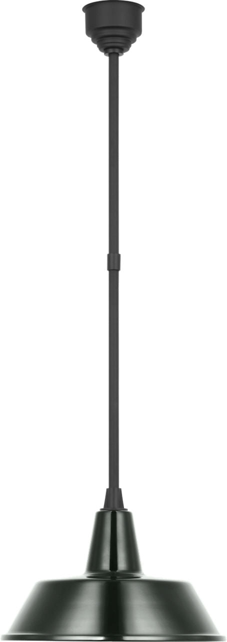 Academy Pendant | Matte Black | 16" Green Bowers Shade
