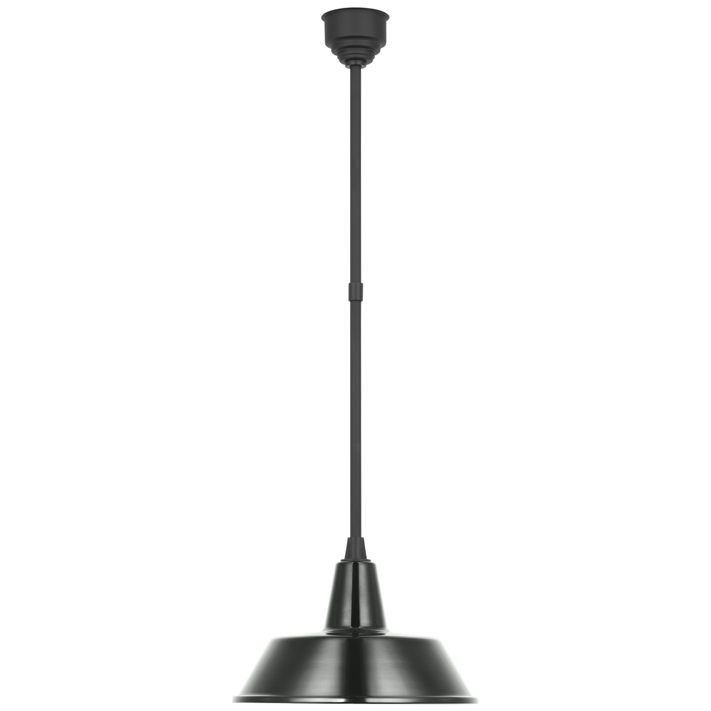 Academy Pendant | Matte Black | 16" Green Bowers Shade