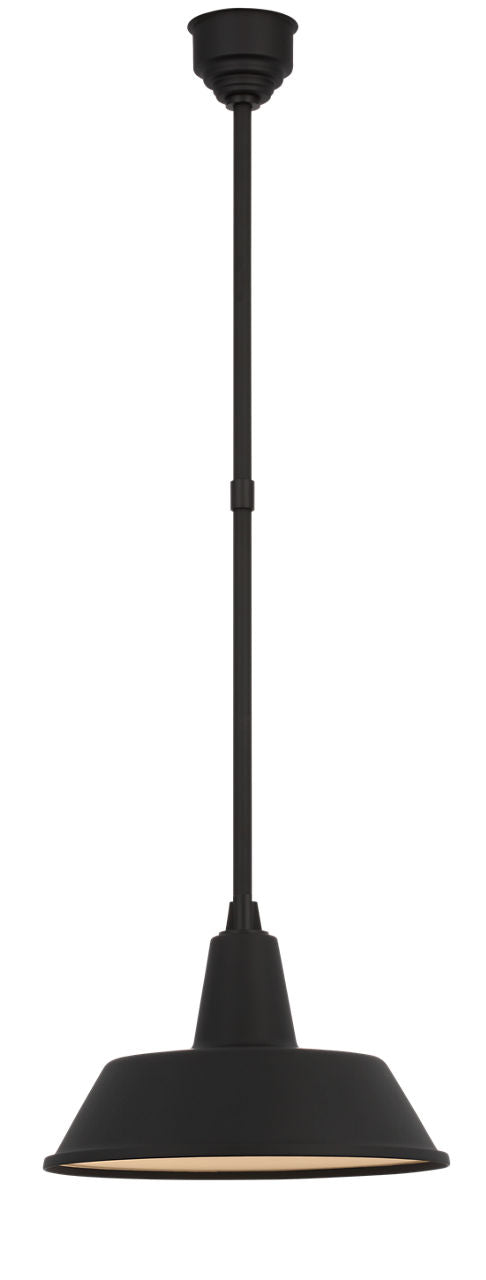 Academy Pendant | Matte Black | 16" Bowers Shade