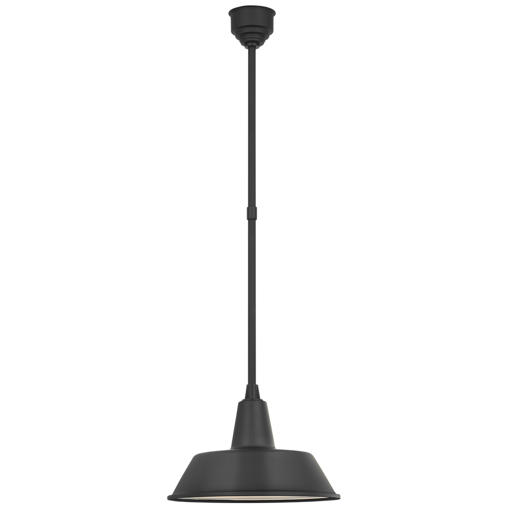 Academy Pendant | Matte Black | 16" Bowers Shade
