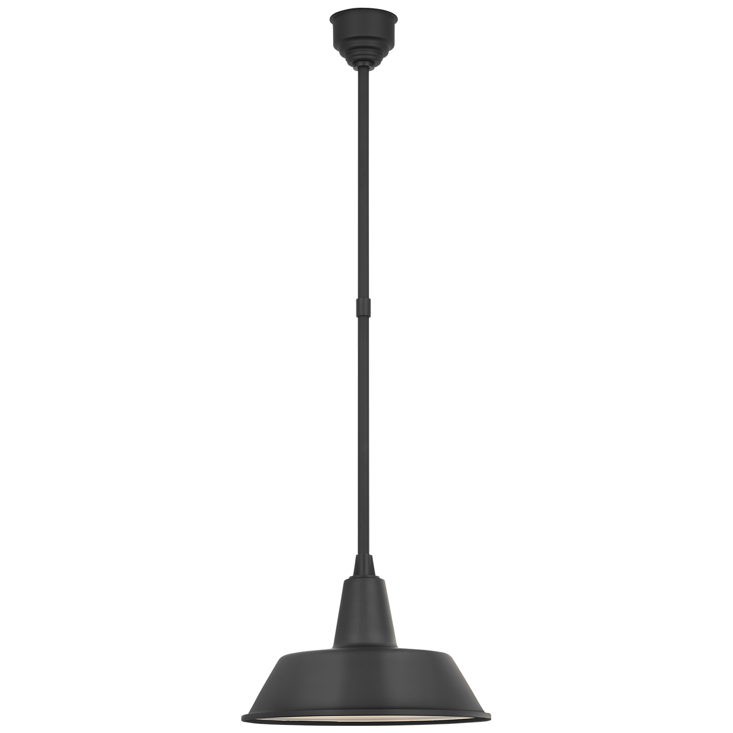 Academy Pendant | Matte Black | 16" Bowers Shade