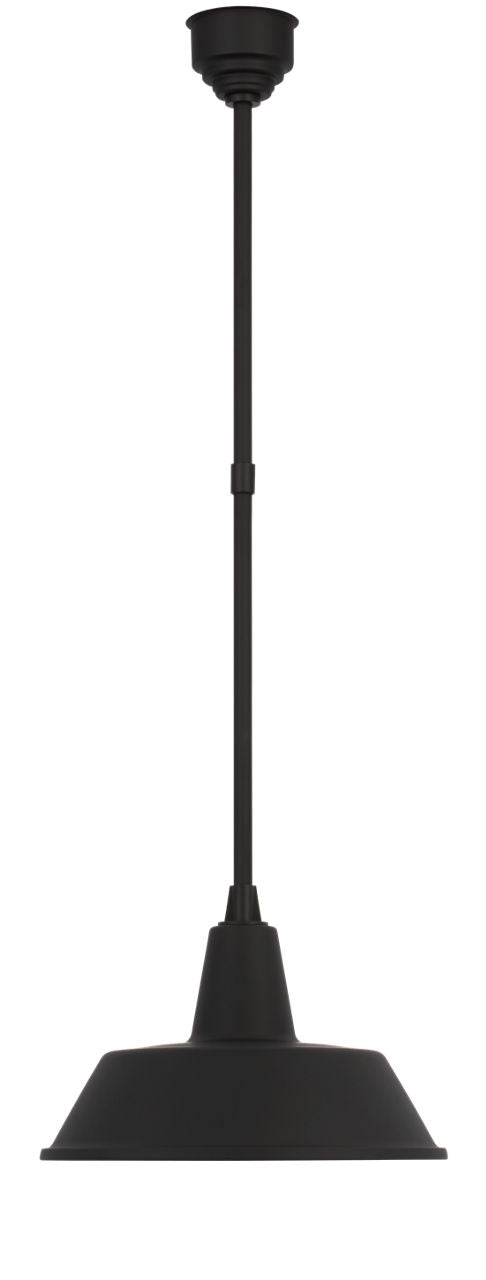 Academy Pendant | Matte Black | 16" Bowers Shade