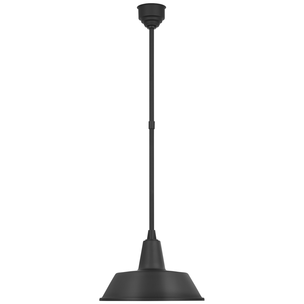 Academy Pendant | Matte Black | 16" Bowers Shade