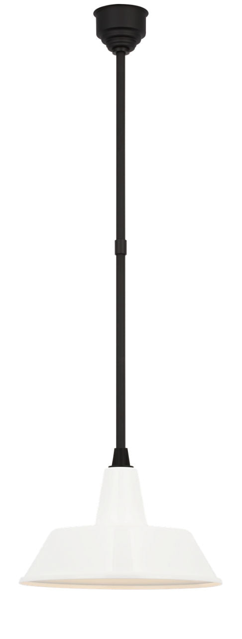Academy Pendant | Matte Black | 16" White Bowers Shade