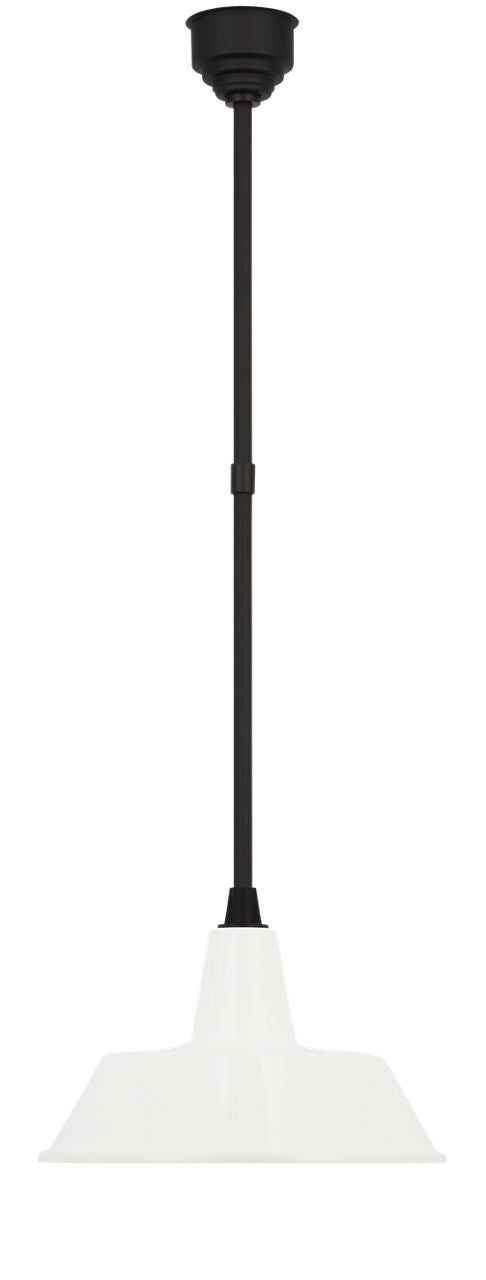 Academy Pendant | Matte Black | 16" White Bowers Shade