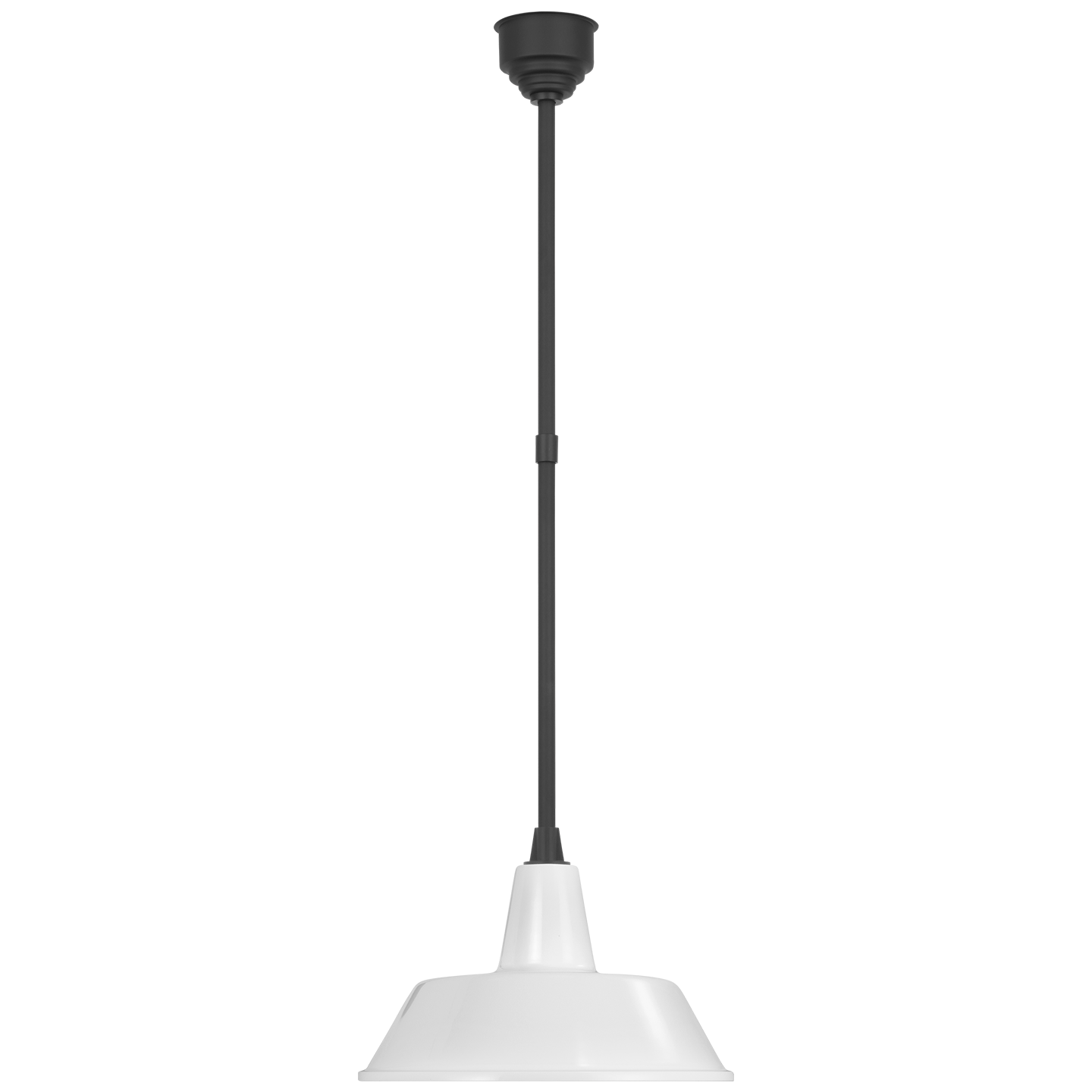Academy Pendant | Matte Black | 16" White Bowers Shade