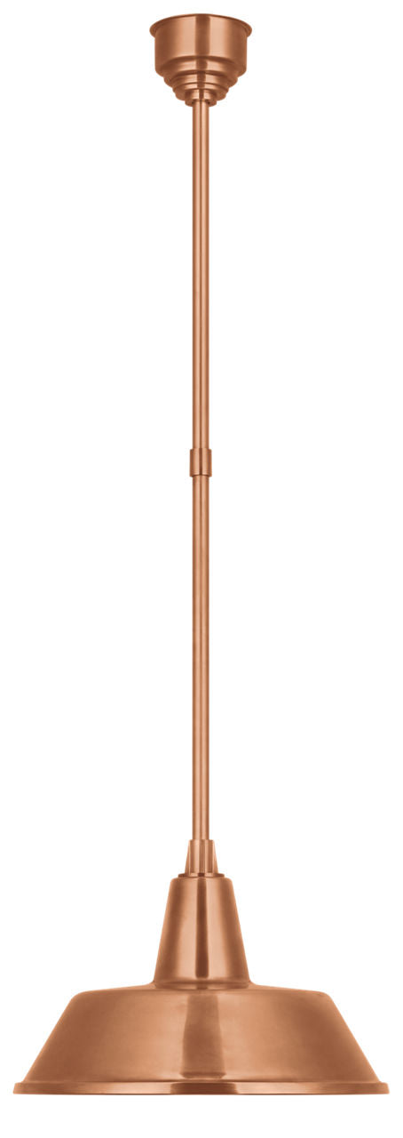 Academy Pendant | Soft Copper | 16" Bowers Shade