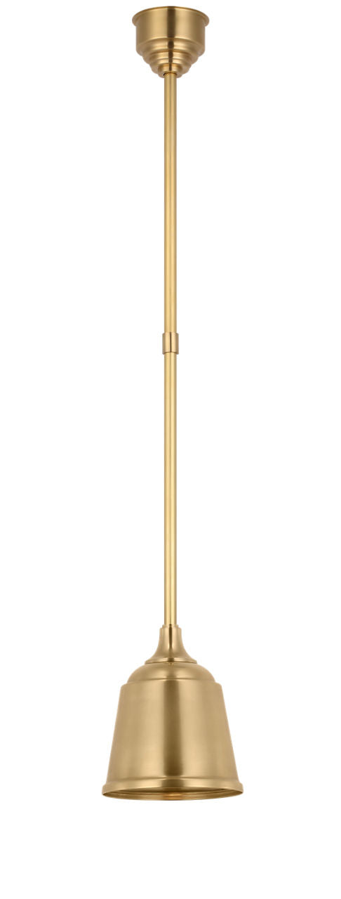 Academy Pendant | Hand-Rubbed Antique Brass | 8" Rockhouse Shade