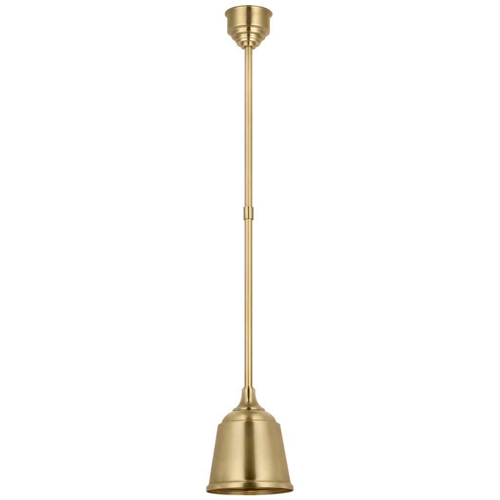 Academy Pendant | Hand-Rubbed Antique Brass | 8" Rockhouse Shade