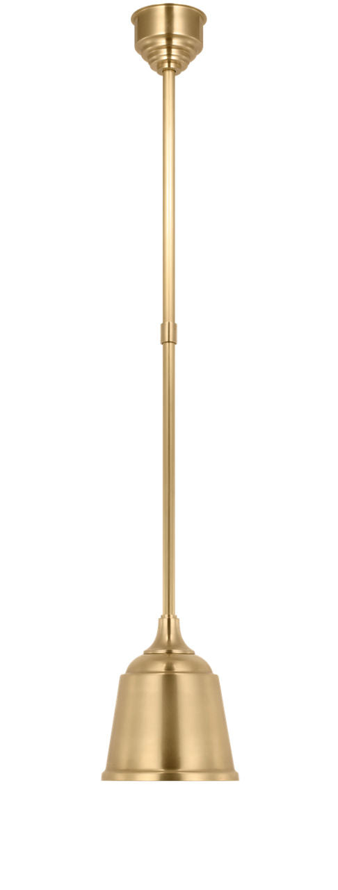Academy Pendant | Hand-Rubbed Antique Brass | 8" Rockhouse Shade