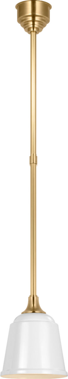 Academy Pendant | Hand-Rubbed Antique Brass | 8" White Rockhouse Shade