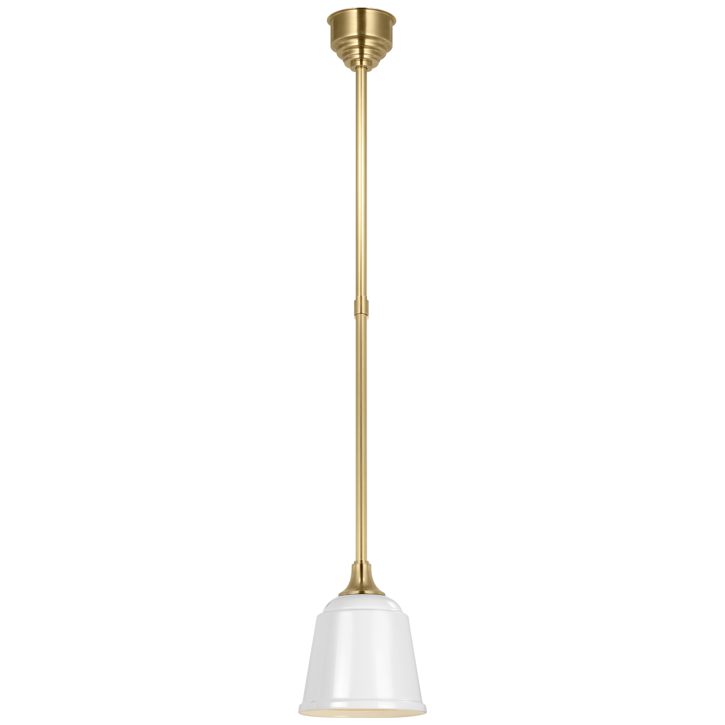 Academy Pendant | Hand-Rubbed Antique Brass | 8" White Rockhouse Shade