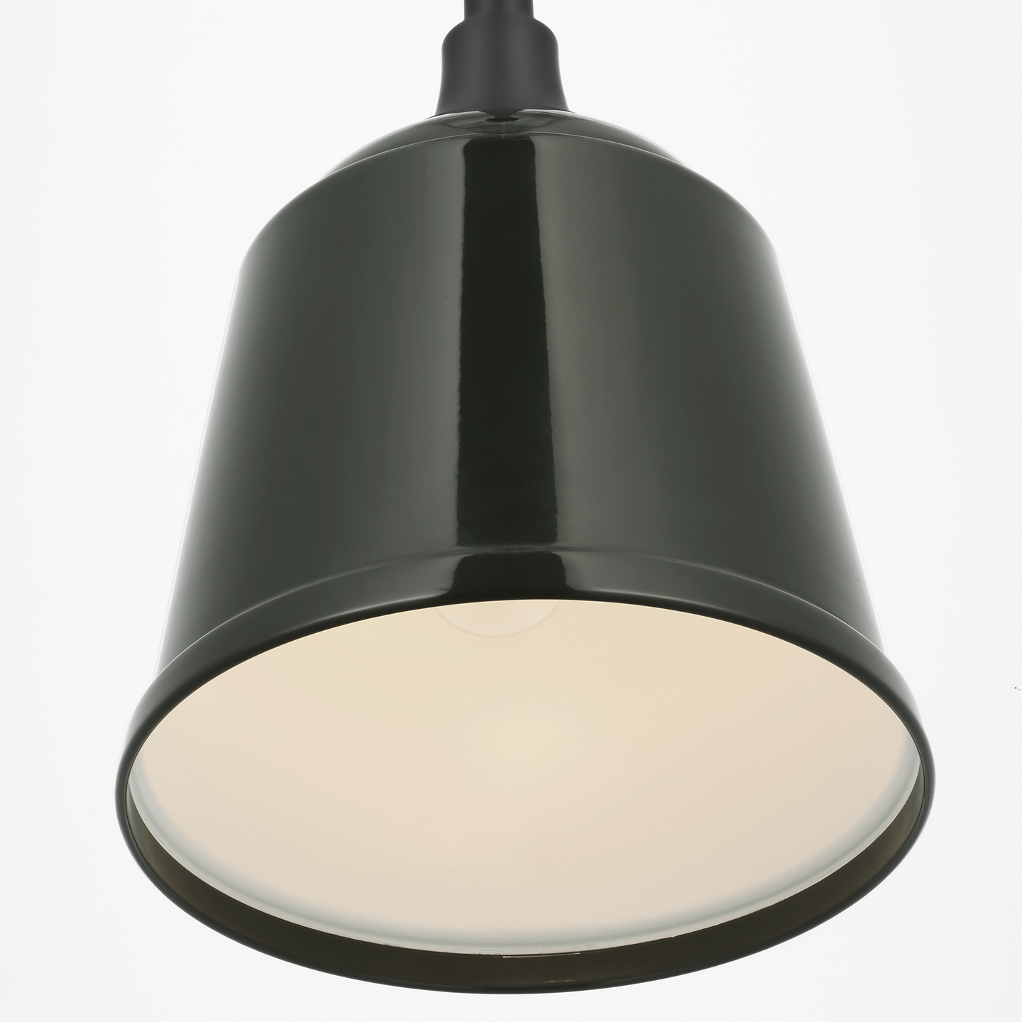 Academy Pendant | Matte Black | 8" Green Rockhouse Shade